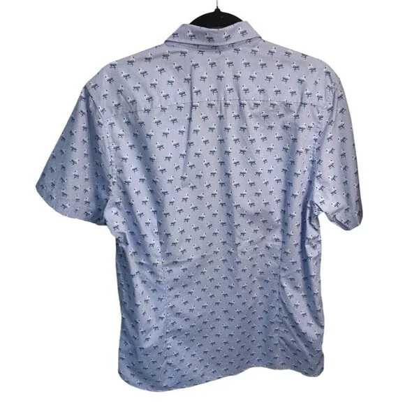 Ted Baker Geometric Short Sleeve Button Down Shirt Flamingos Size 5 (US XL) - Picture 4 of 5